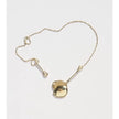 Brass Irregular Pebble Pendant Silver Necklace