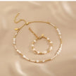 Freshwater pearl necklace with matching bracelet