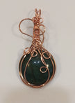 Copper Wire Wrapped Jasper Stone Pendant