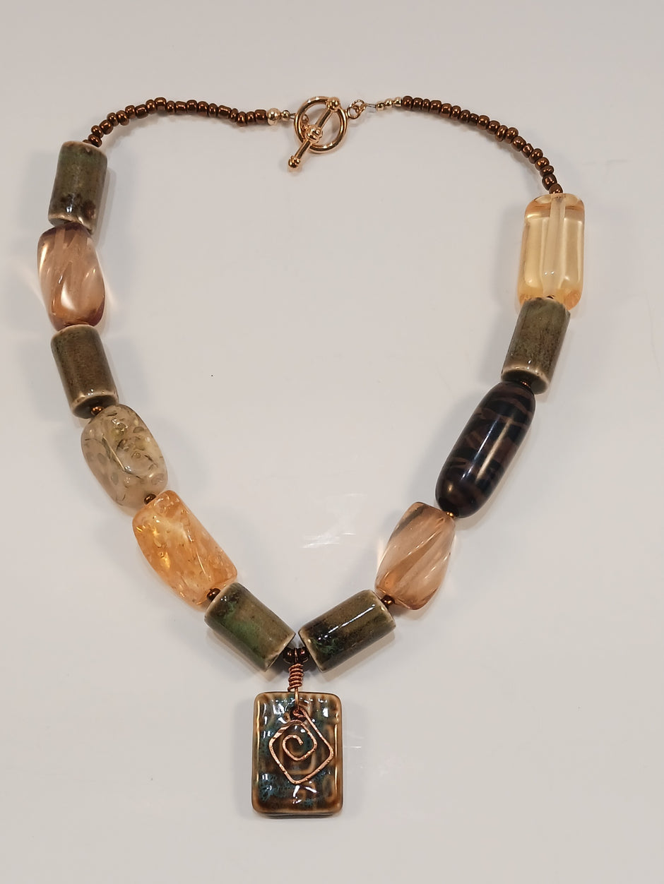 Copper Wire Work Statement Necklace