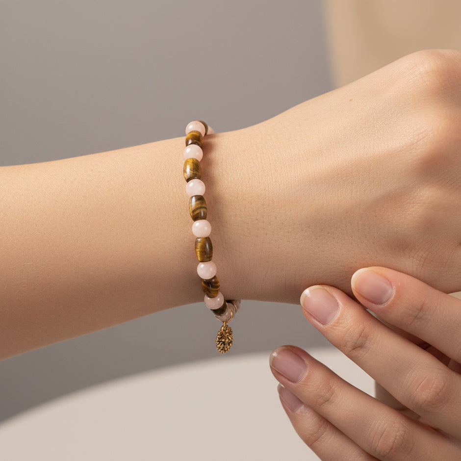 Tiger Eye and Agate Stretch Bracelet