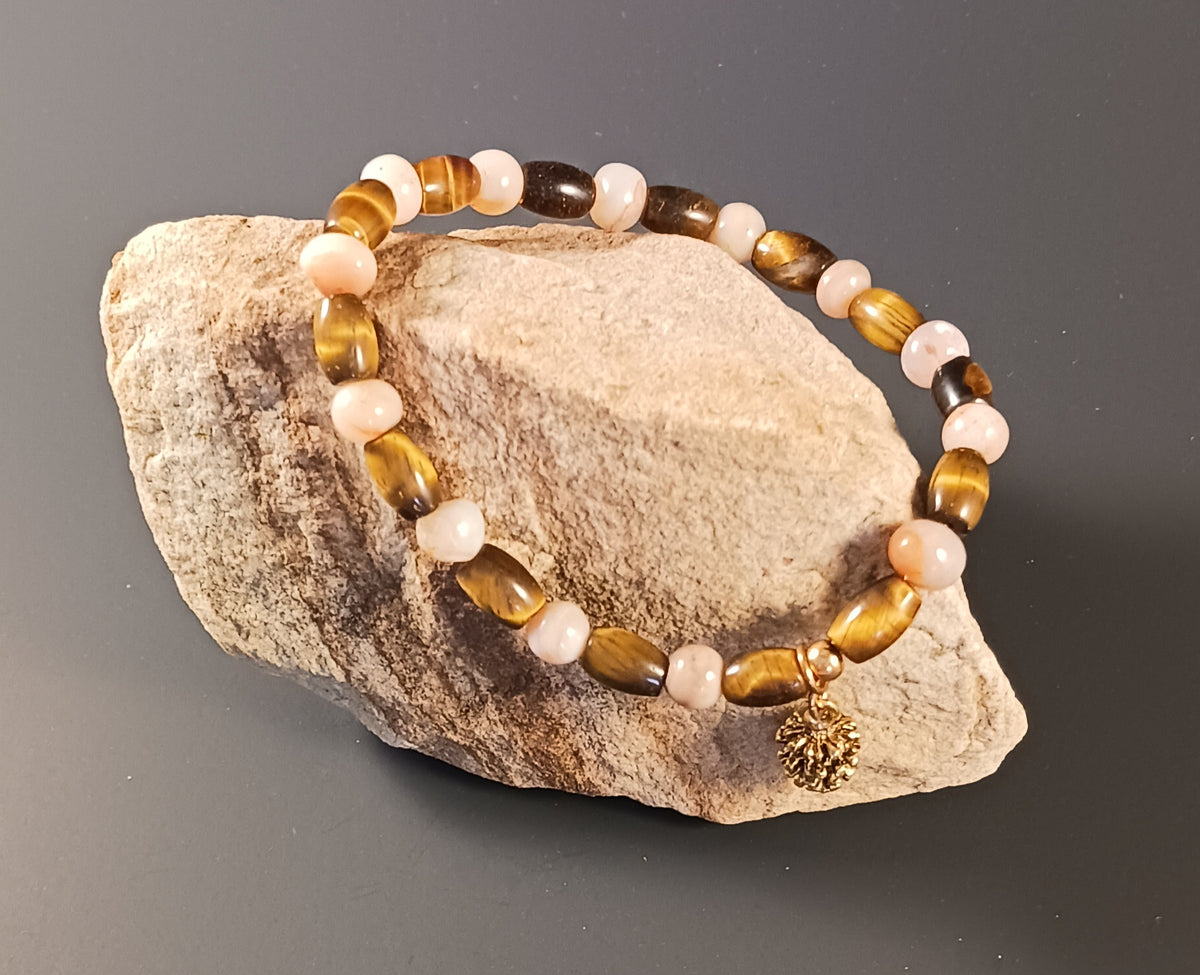 Tiger Eye and Agate Stretch Bracelet