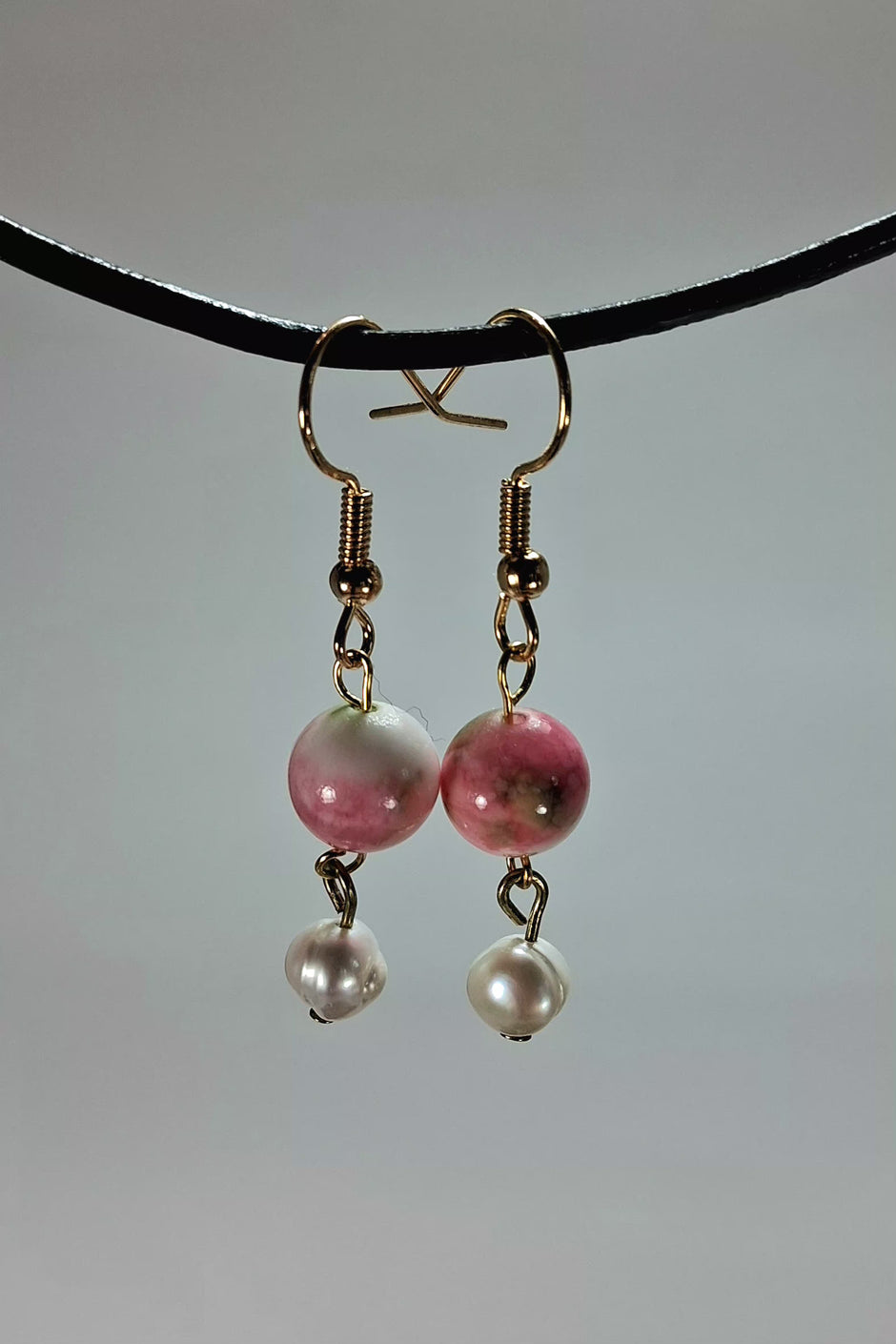 Handcrafted, Agate & Pearl Necklace, Bracelet, & Earrings