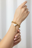 Chunky chain bracelet with heart charm
