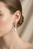 Baroque imitation pearl silver drop earrings