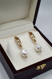 Baroque imitation pearl gold drop earrings