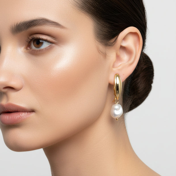 Baroque Imitation Pearl Drop Earrings
