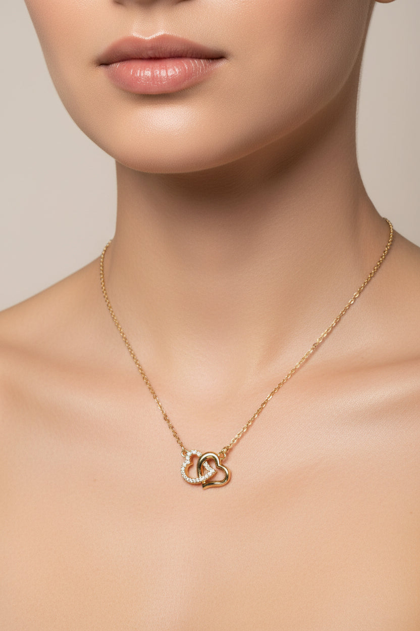 Interlock heart necklace