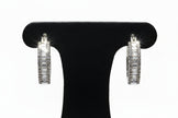 NEW ITEM!      White Sapphire Sterling Silver Hoop Earrings