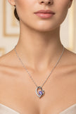 NEW ITEM!     Sterling Silver Heart with Purple Zirconia Stone