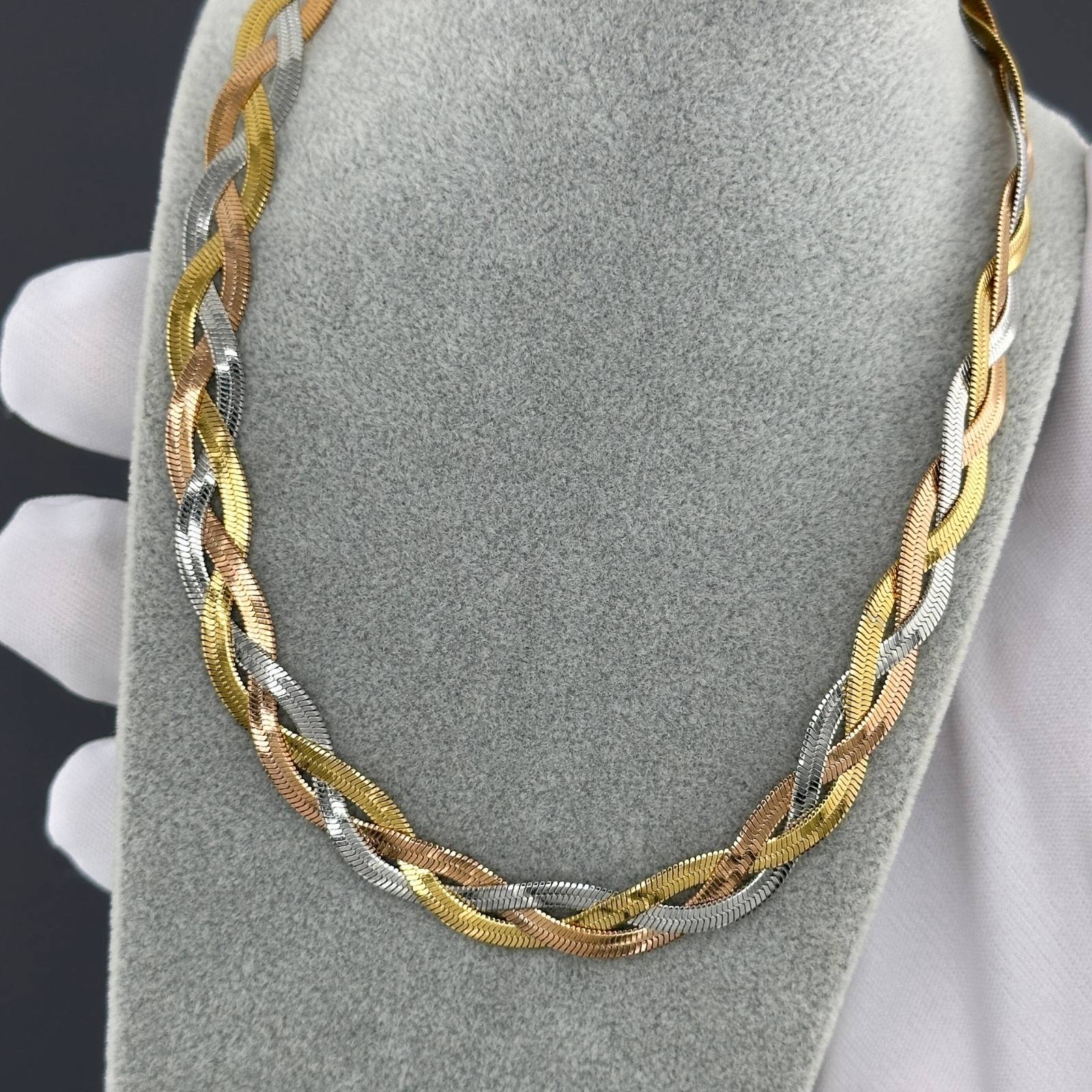 Braided Gold and Silver Necklace