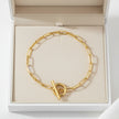 18K gold plated paper clip chain bracelet