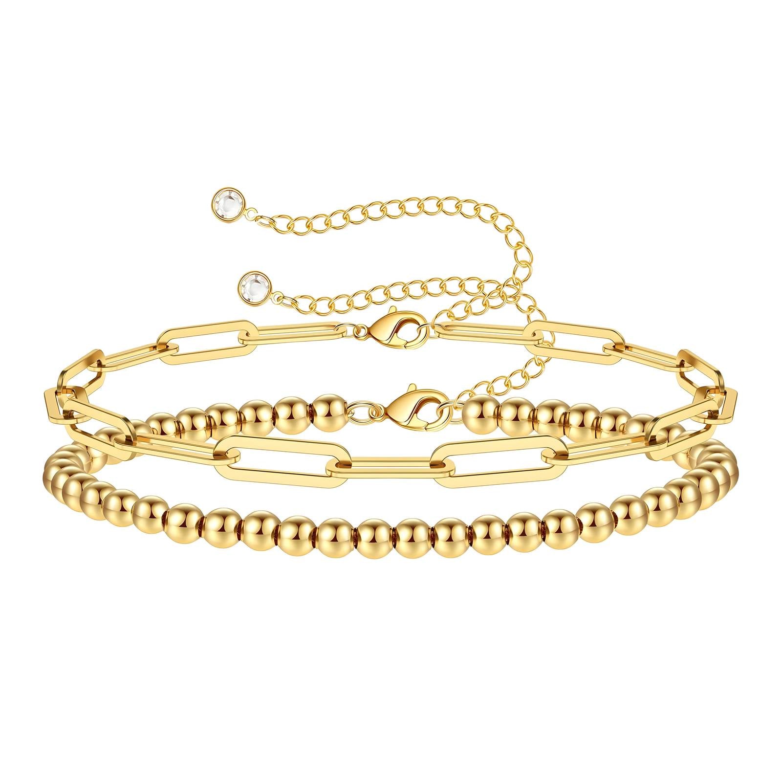 18K Gold 2 piece Bracelet