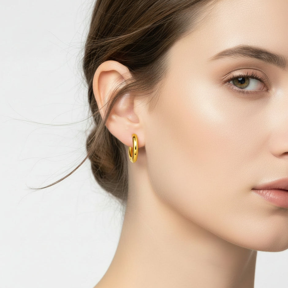 18K gold plated hoop earrings