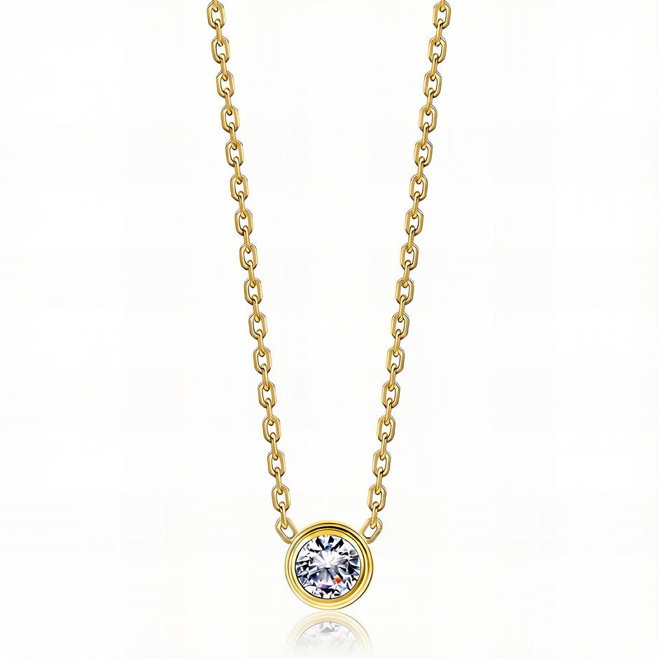 2 Layer Zirconia Sunflower Necklace