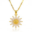 2 Layer Zirconia Sunflower Necklace