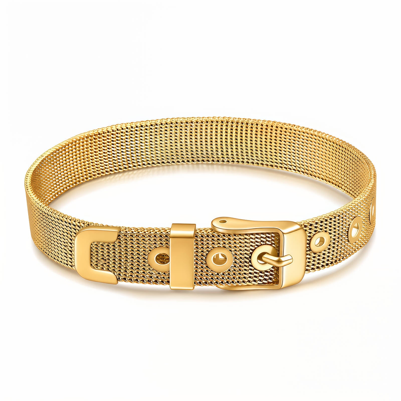 8K gold plated belt buckle style bracelet