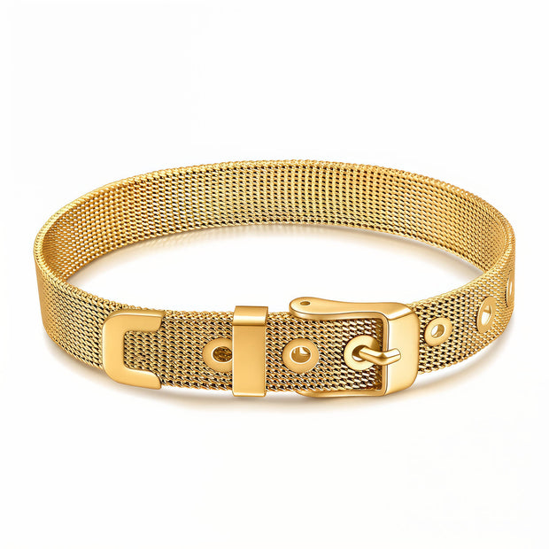 8K gold plated belt buckle style bracelet