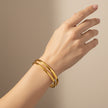 18K gold plated double cuff bracelet