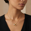 Gold time theme necklace and earring set
