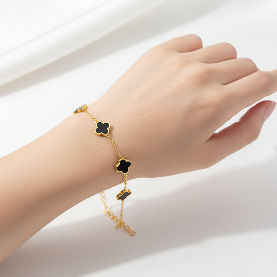 18K gold plated flower meadow bracelet