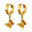 18K Gold Plated Matching Butterfly Earrings and Bracelet Set