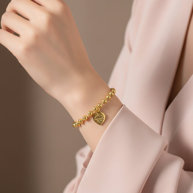 18K gold plated bracelet with heart charm