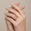  18K gold plated leaf design ring