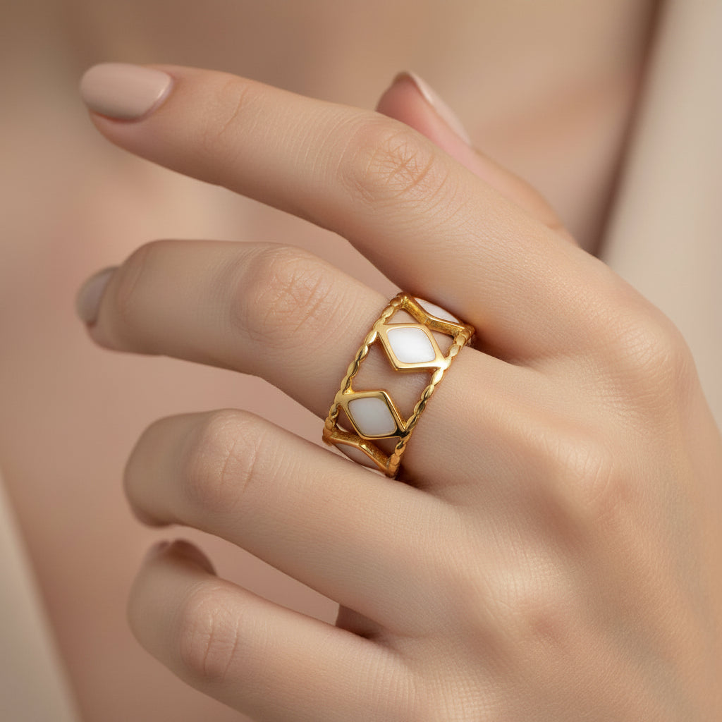 18K gold plated stainless steel ring