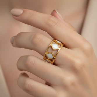 18K gold plated stainless steel ring