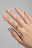 18K gold plated flower meadow ring