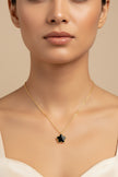 18K gold plated flower meadow necklace with floral pendant