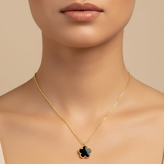 18K gold plated flower meadow necklace with floral pendant