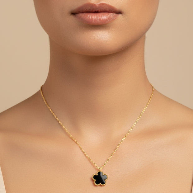 18K gold plated flower meadow necklace with floral pendant