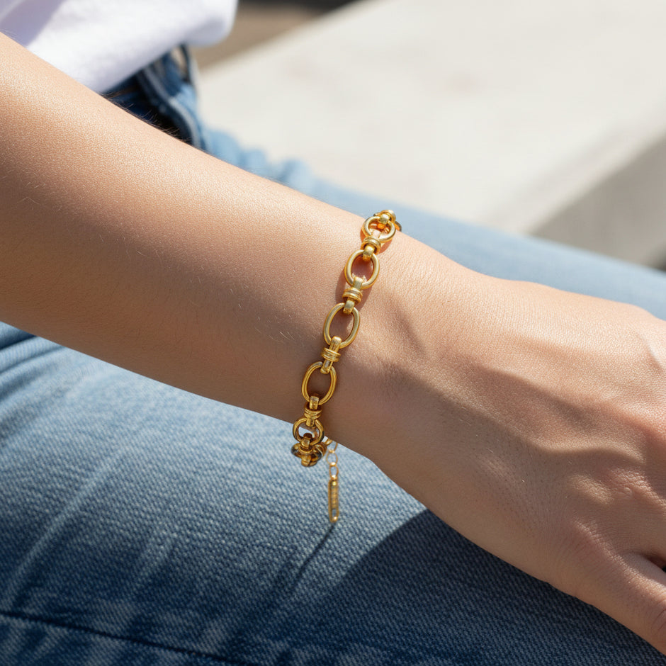 18K gold plated stainless steel bracelet