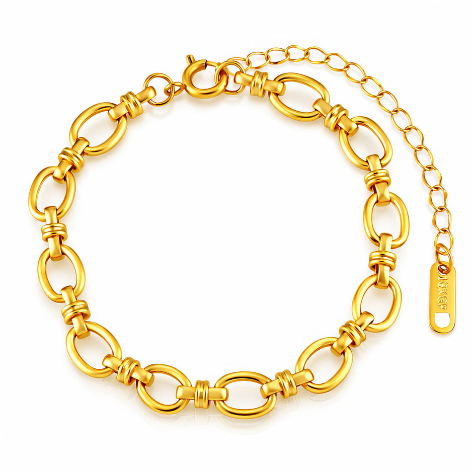 Bracelet, 18K Gold Plated Steel