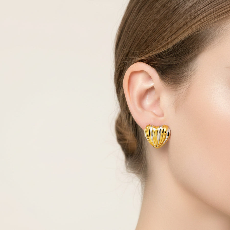 18K gold plated heart earrings