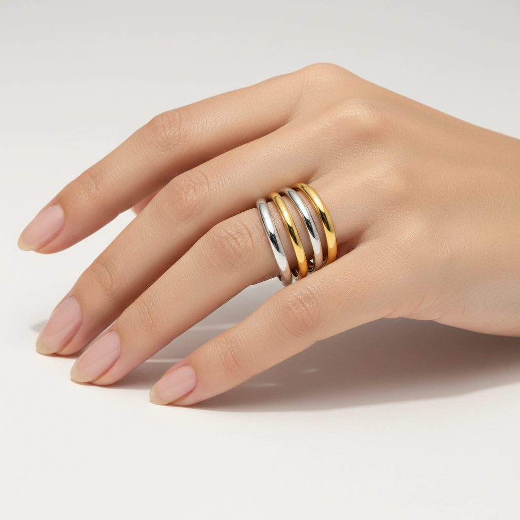 18K gold plated stainless steel ring