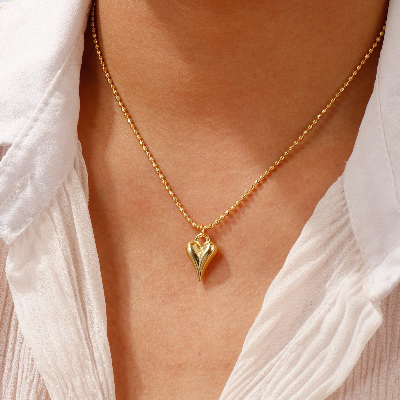Heart Necklace with Matching Earrings