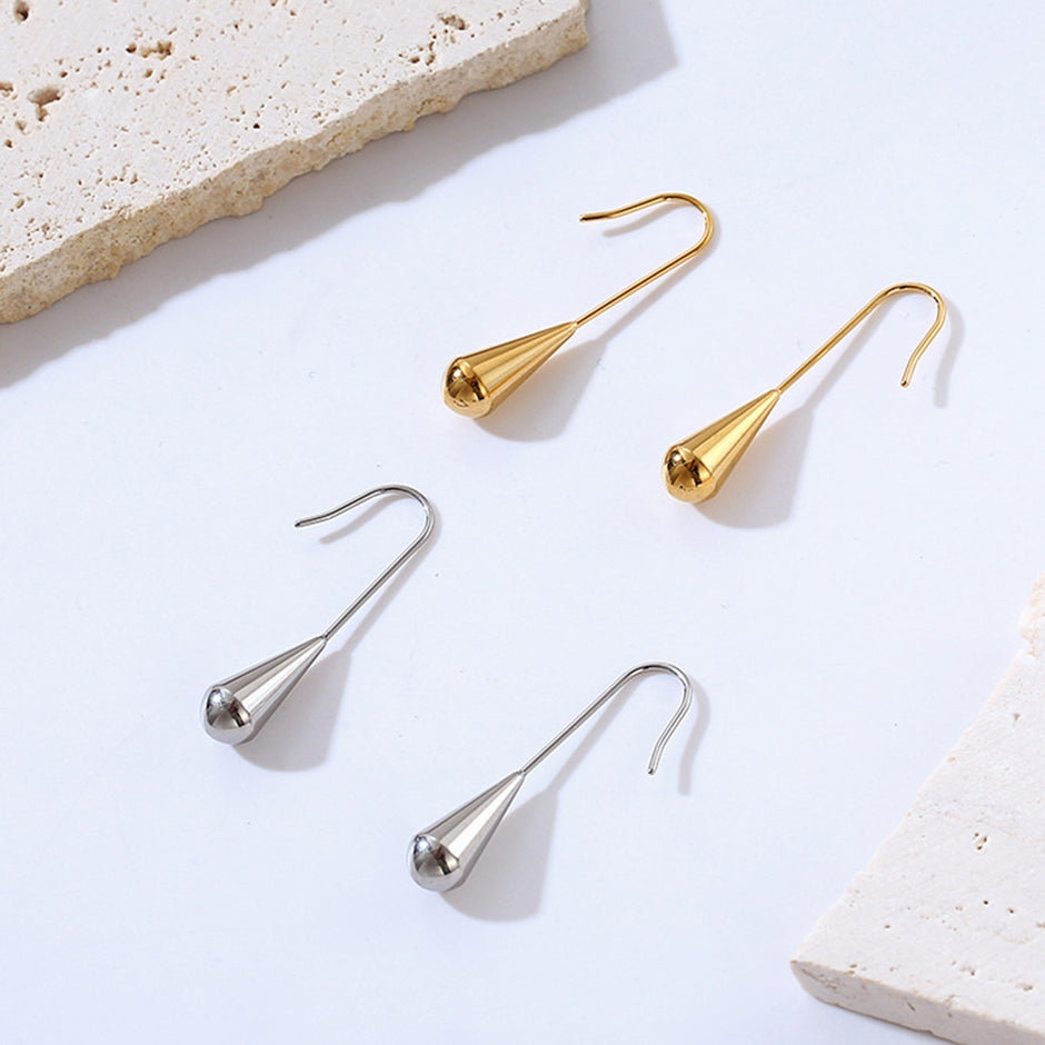 Silver teardrop drop earrings