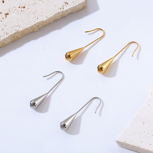 Silver teardrop drop earrings