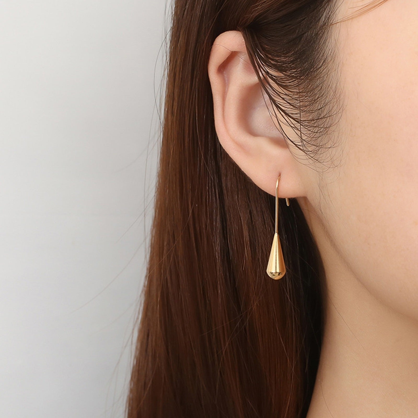 18K gold plated teardrop drop earrings