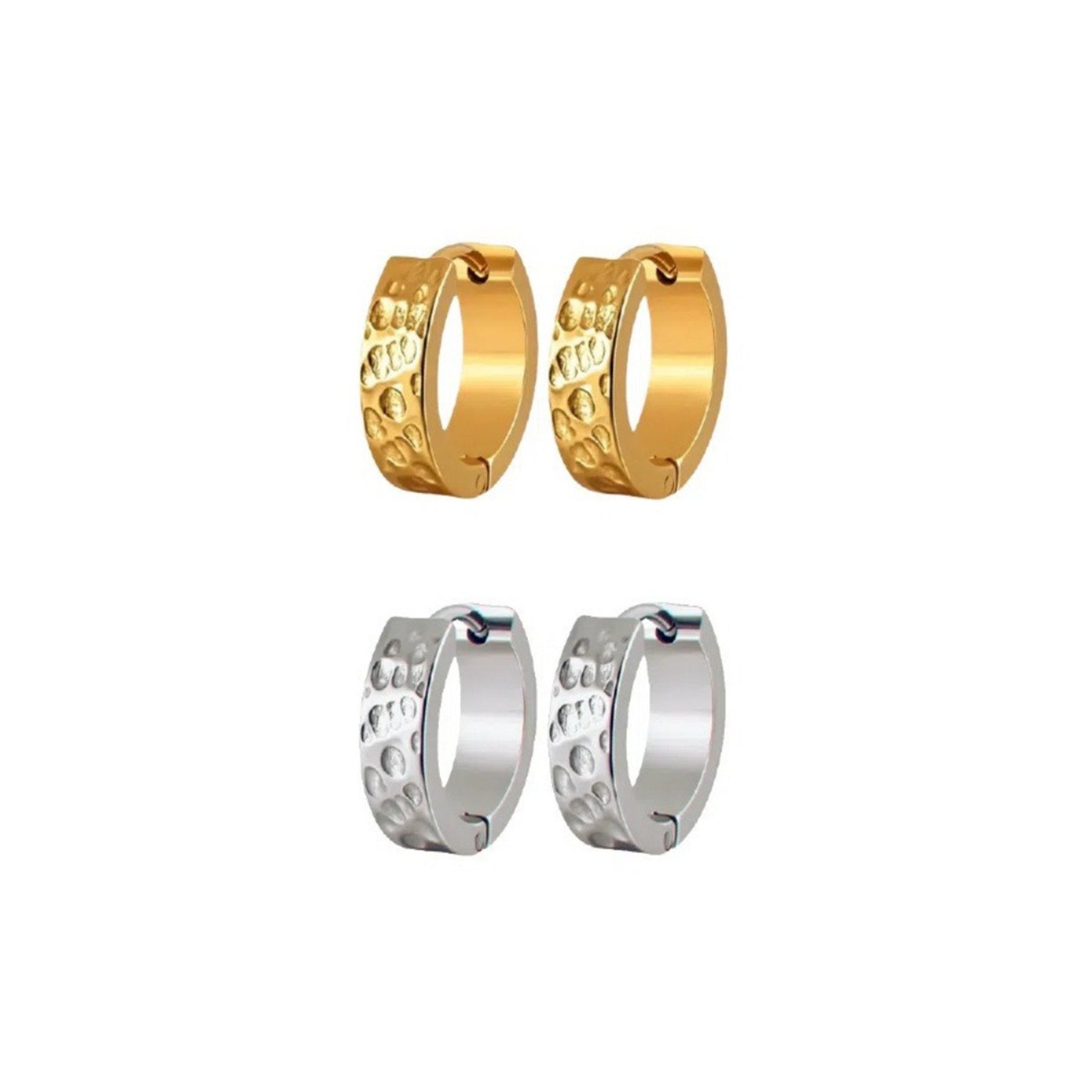 Silver huggy hoop earrings