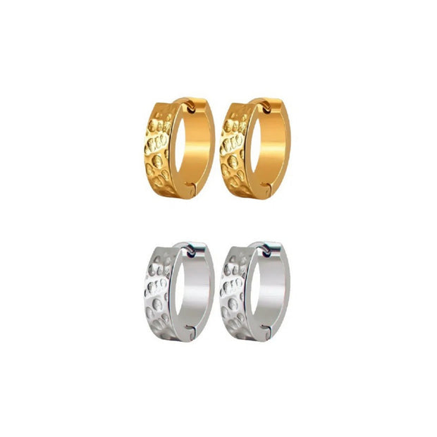Silver huggy hoop earrings