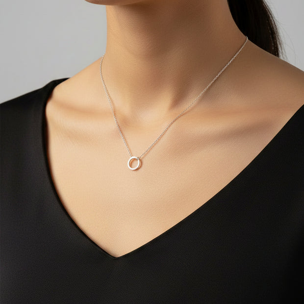 Dainty silver ring pendant necklace