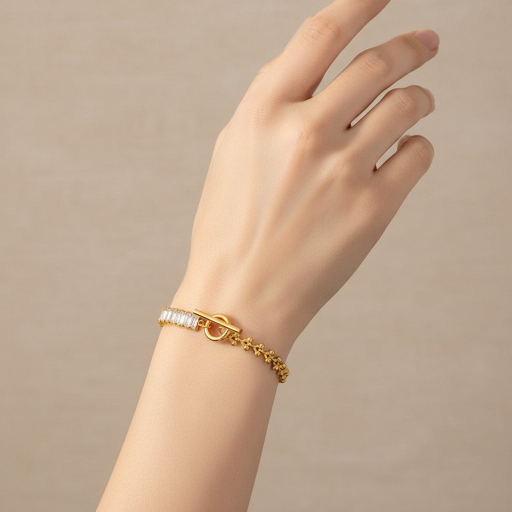 Gold plated tennis bracelet