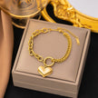 Real Gold Plated Divided Chain  Heart Bracelet