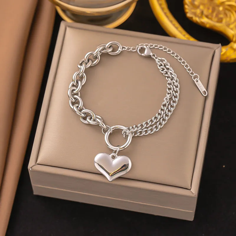 Split chain heart bracelet