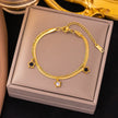 18K gold plated 2 chain bracelet with star charms
