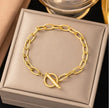 18K gold plated stainless steel chain bracelet